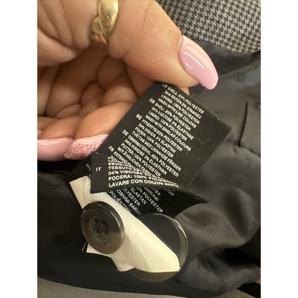 H&M Women’s Houndstooth Three Button Lined Blazer Jacket - Size 6 EUC - Picture 12 of 12